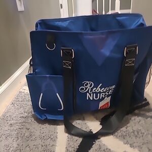 Nurse Tote Bag Large Blue Rebecca Embroidered